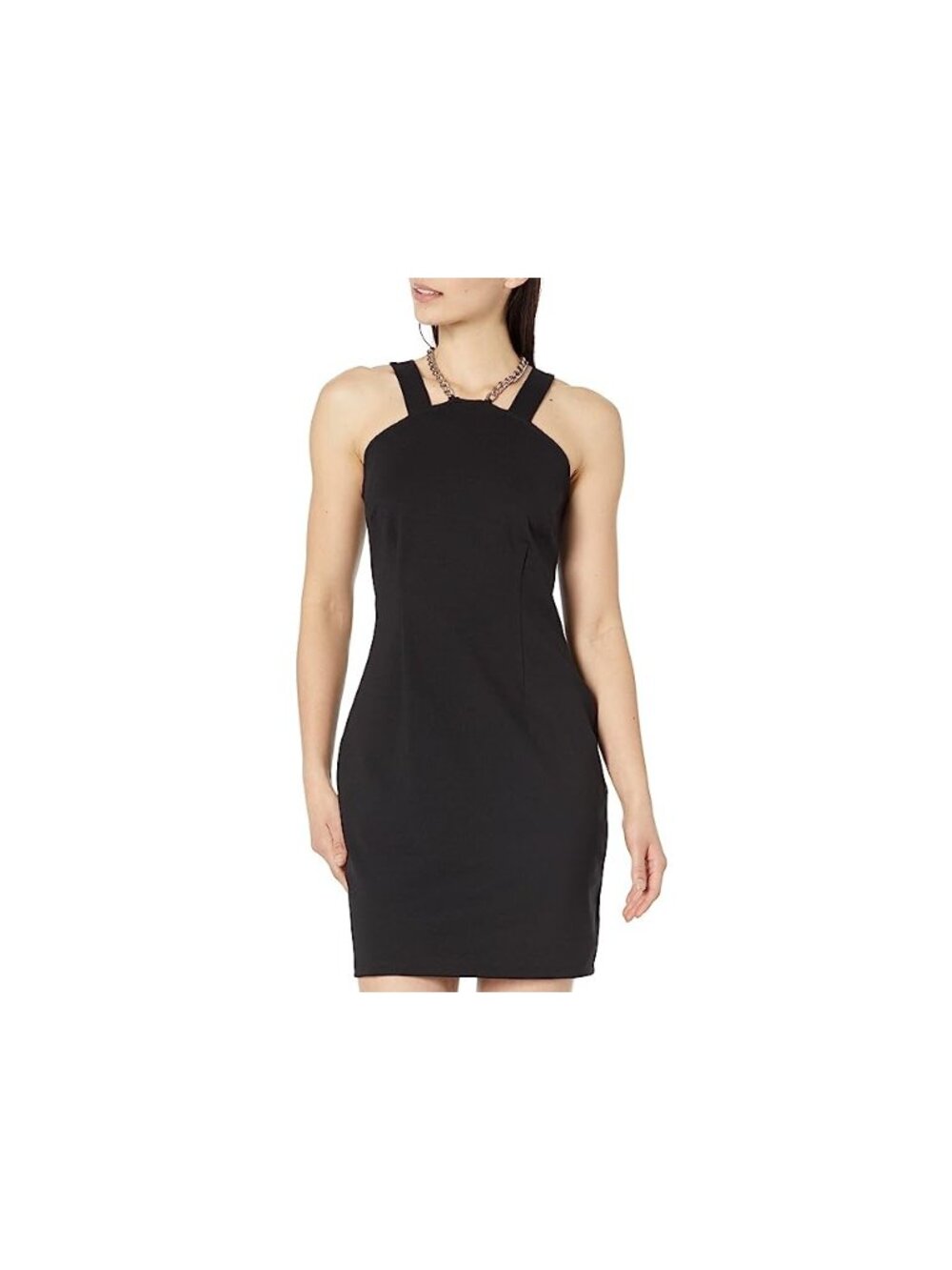 Michael Kors Womens Halter Above the Knee Party Sheath Dress Black Size M NWT